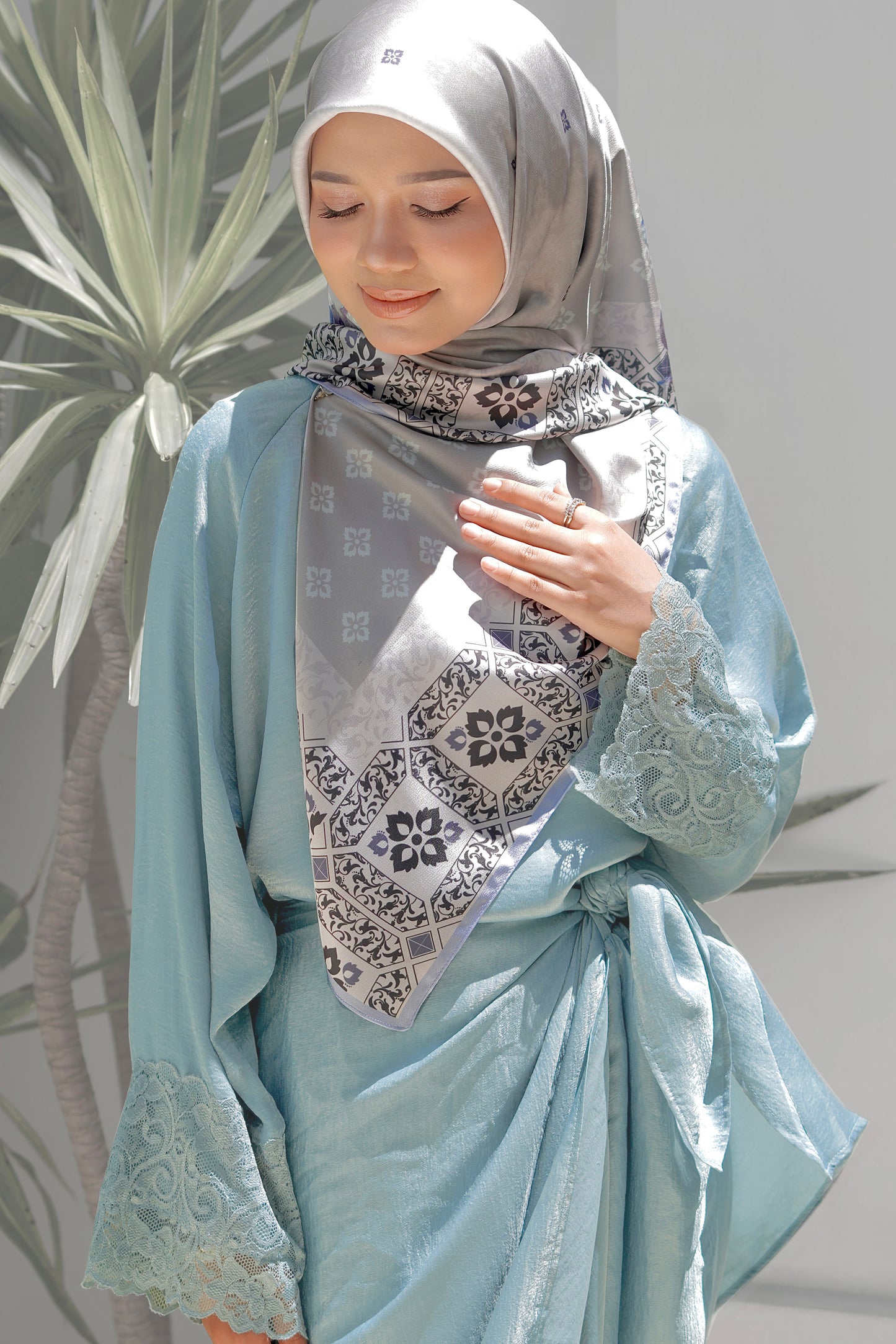 Kurung Dahlia - Soft Blue
