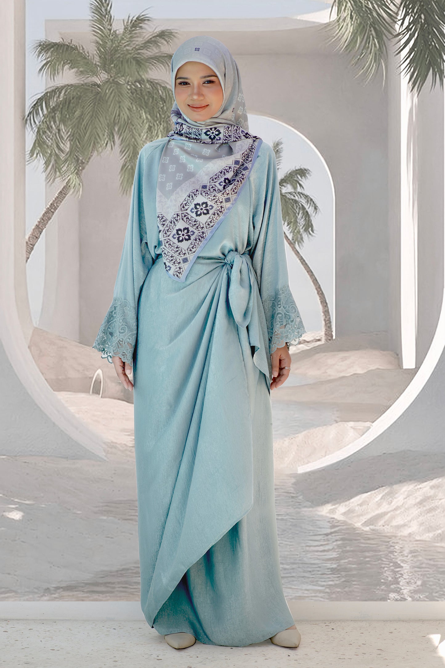 Kurung Dahlia - Soft Blue