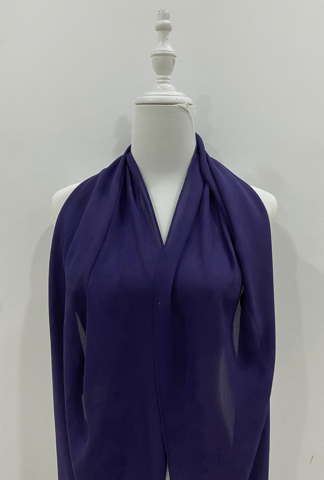 Maxi Hoodie Chiffon Shawl Halfmoon in Dark Royal Blue