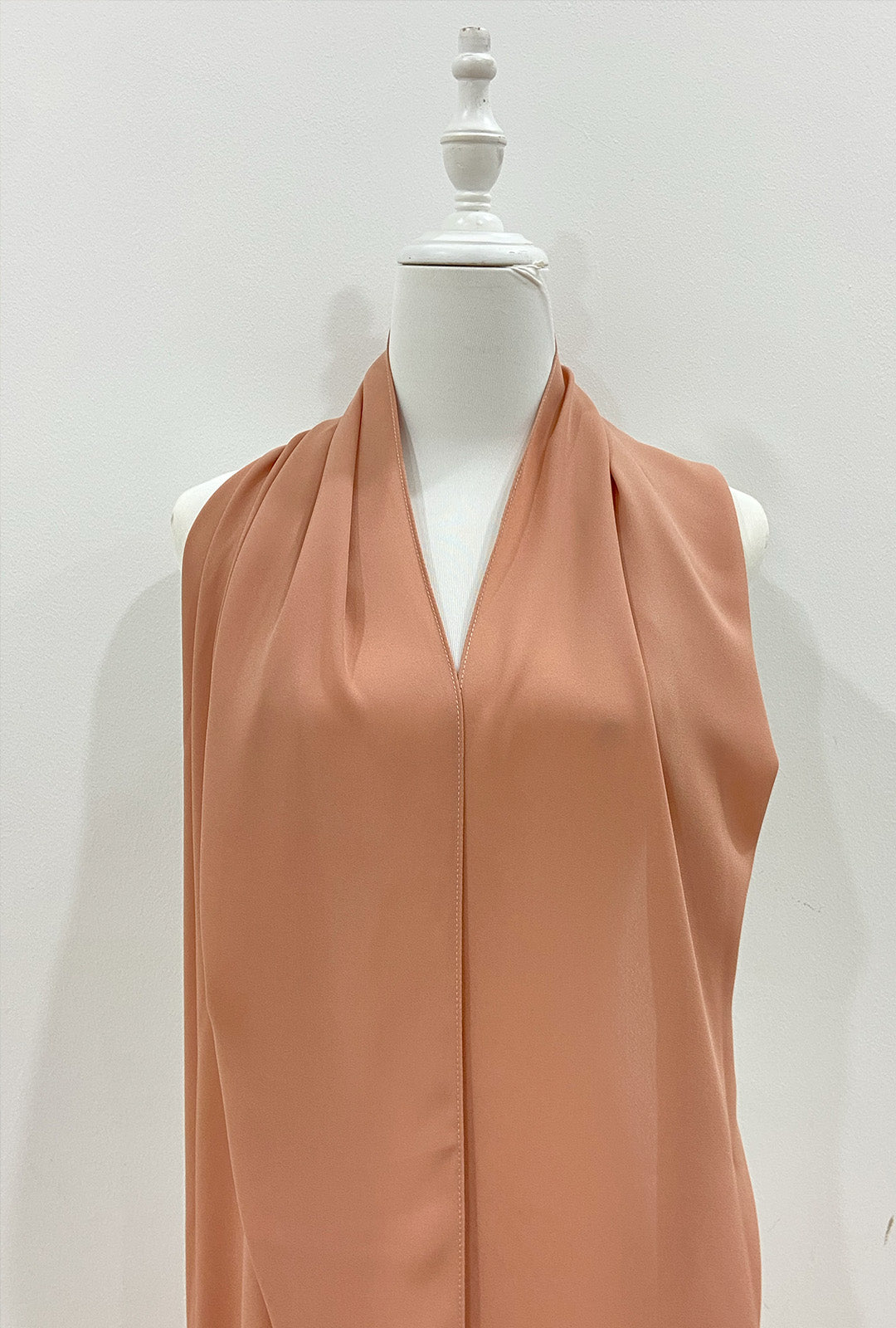 Maxi Hoodie Chiffon Shawl Halfmoon in Salmon Peach