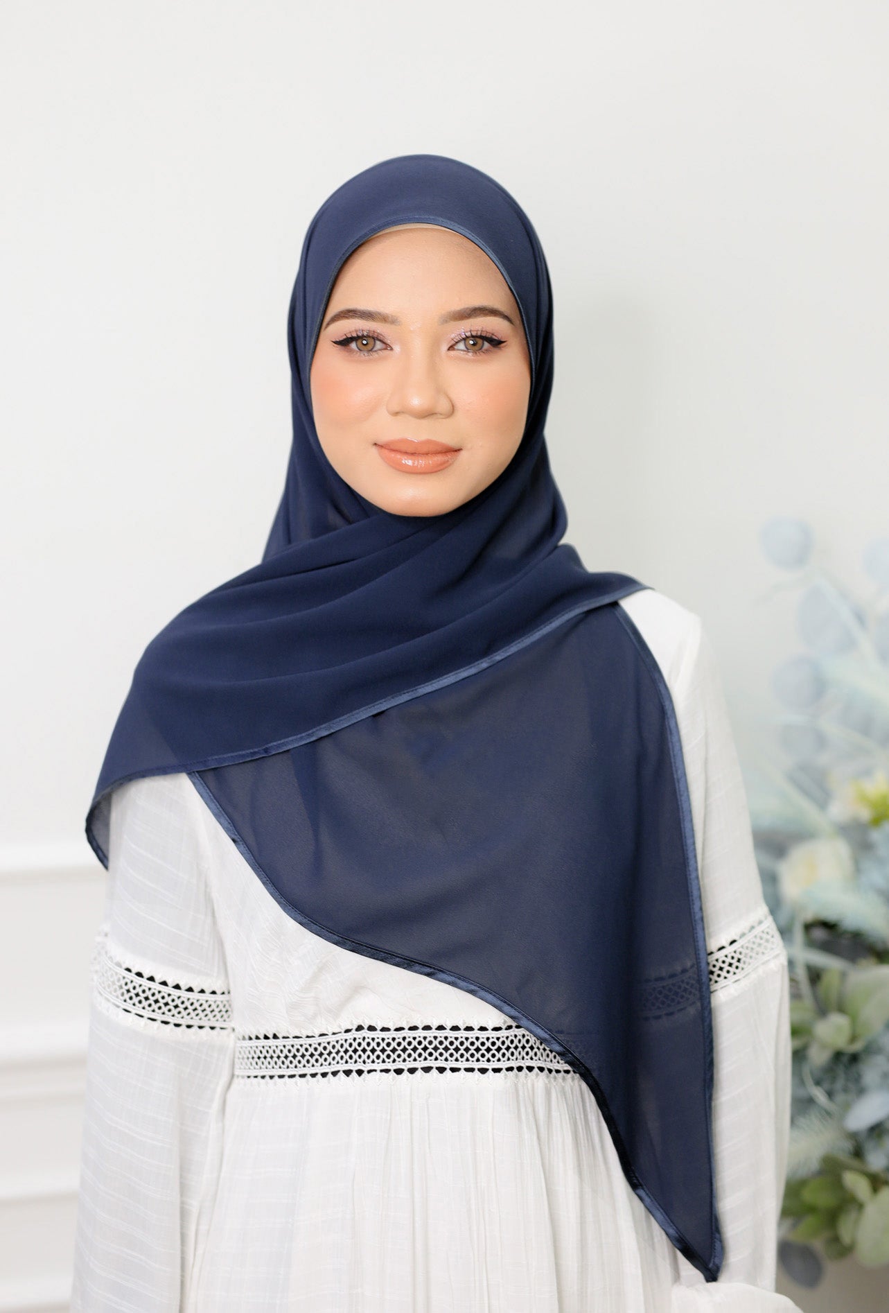 Navy blue sale chiffon wrap