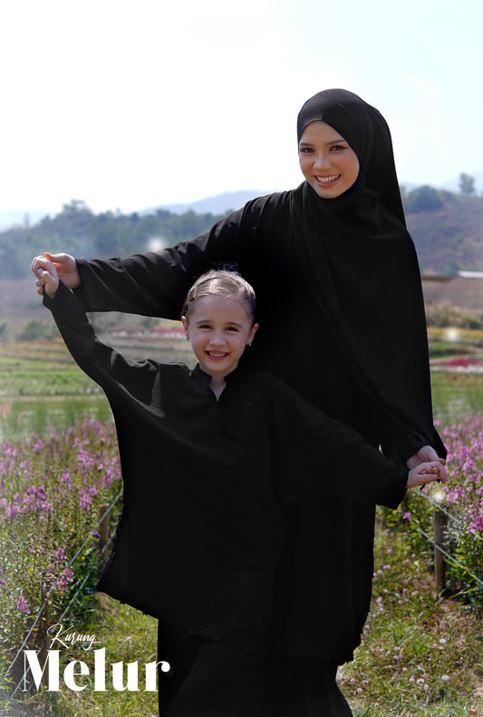 Kurung Melur in Black (Kids)