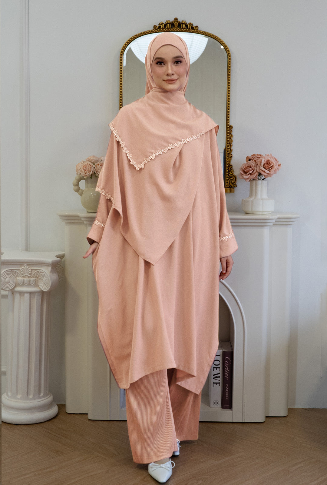 Serene Melur in Apricot Pink