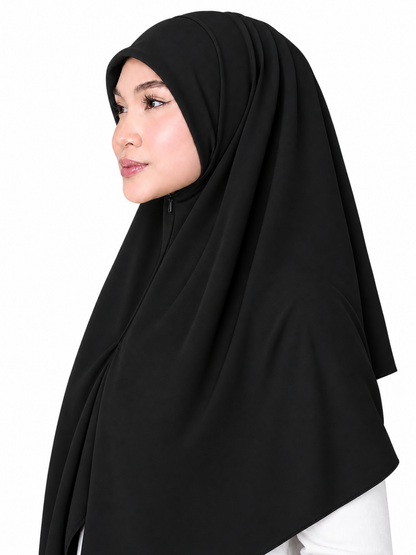 Bawal / Khimar 2 in 1 in Black