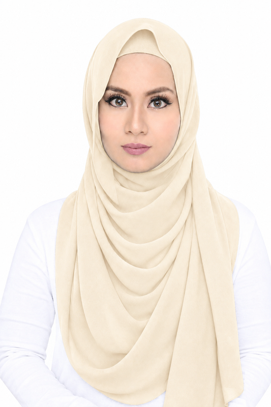 Maxi Hoodie Chiffon Shawl Halfmoon Butter