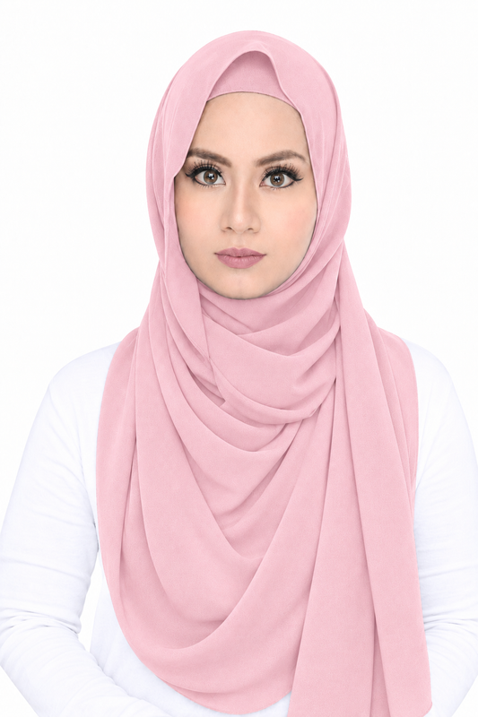 Maxi Hoodie Chiffon Shawl Halfmoon in Paddle Pop Pink