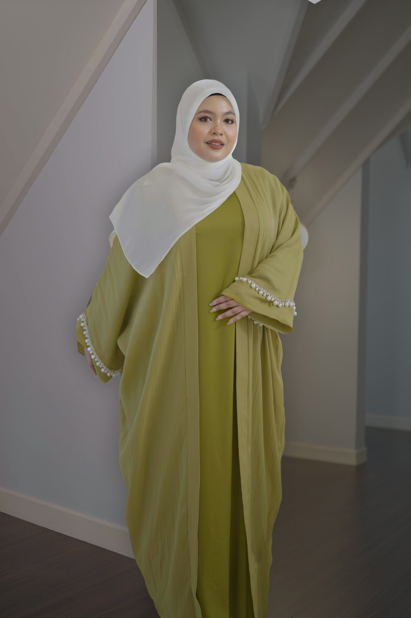 Abaya Rania in Green Tea