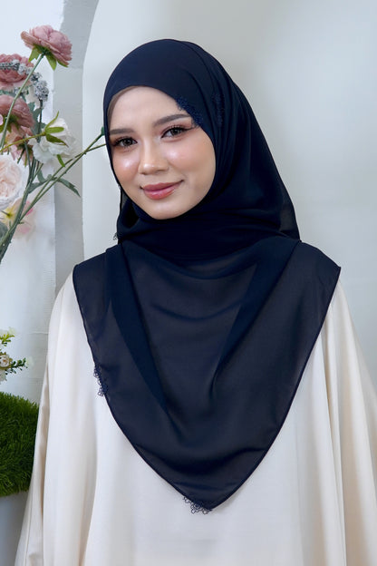 Sumayya Shawl in Navy Blue