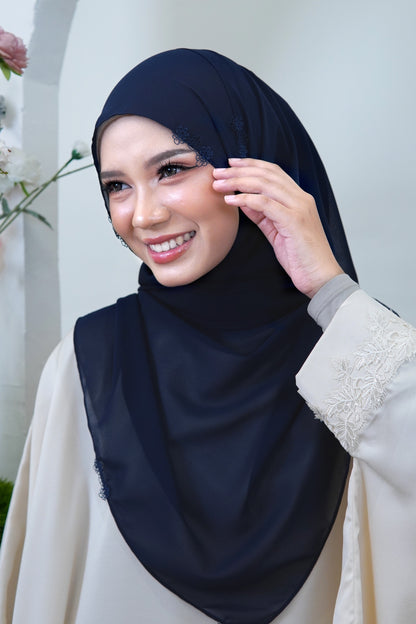 Sumayya Shawl in Navy Blue