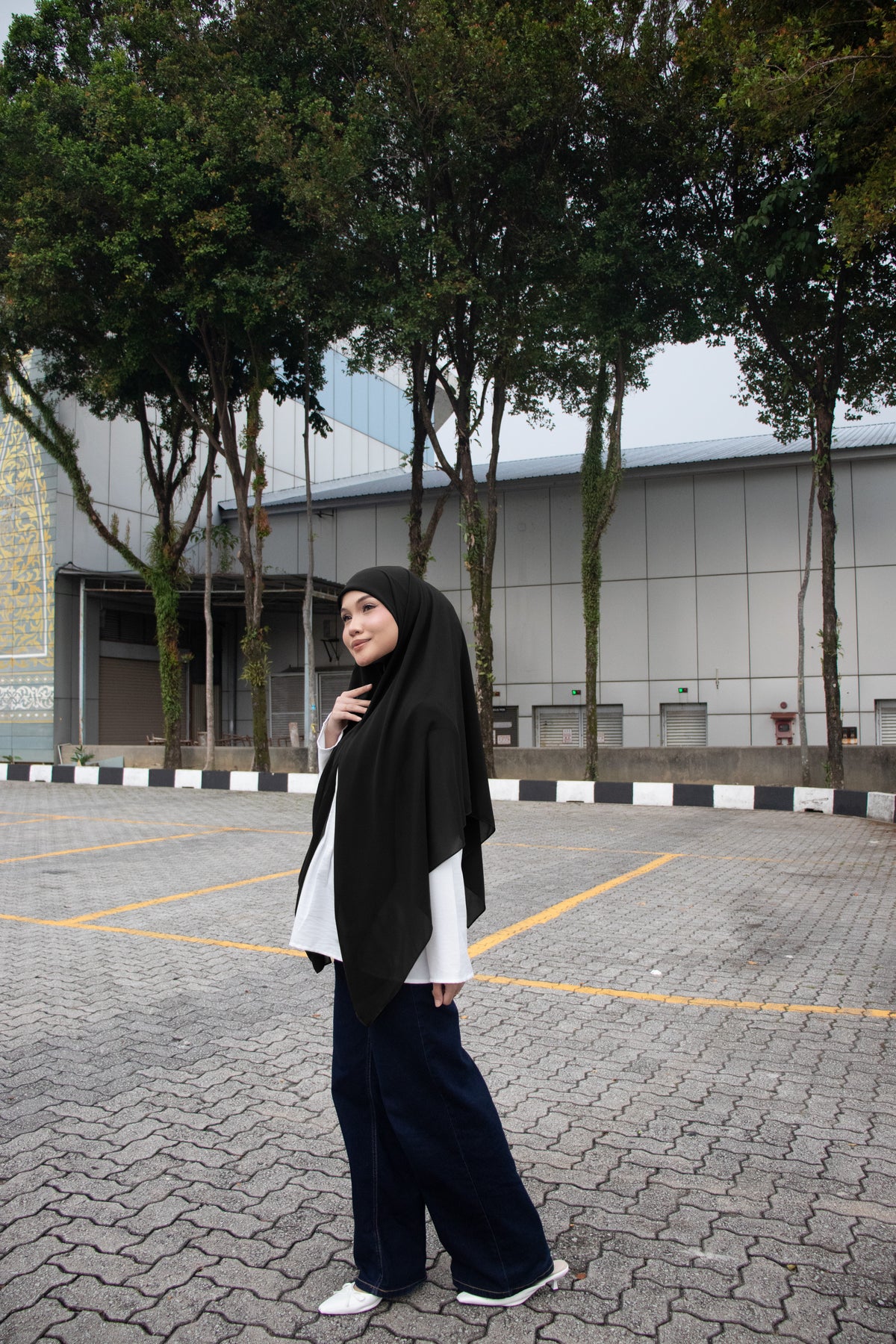 Bawal / Khimar 2 in 1 in Black