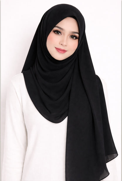 BUY 4 GET 1 FREE (MAXI HOODIE CHIFFON HALFMOON)