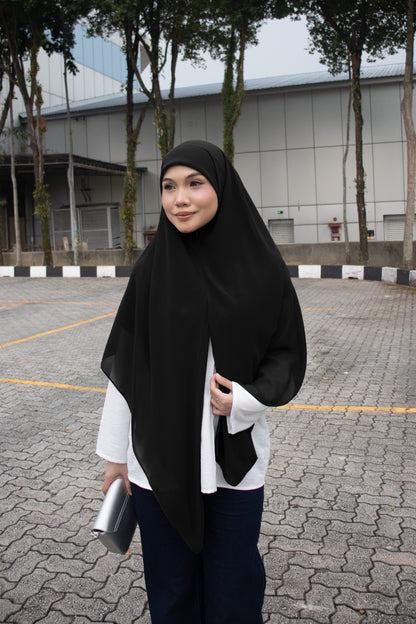 Bawal / Khimar 2 in 1 in Black