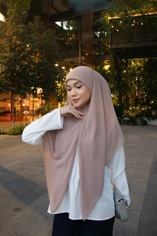 Bawal / Khimar 2 in 1 in Chocolate