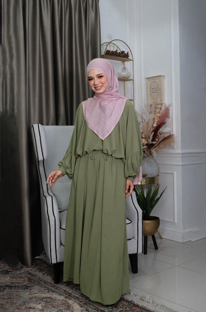 Yana Dress in Dusty Olive