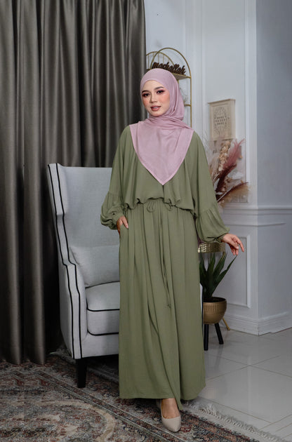 Yana Dress in Dusty Olive