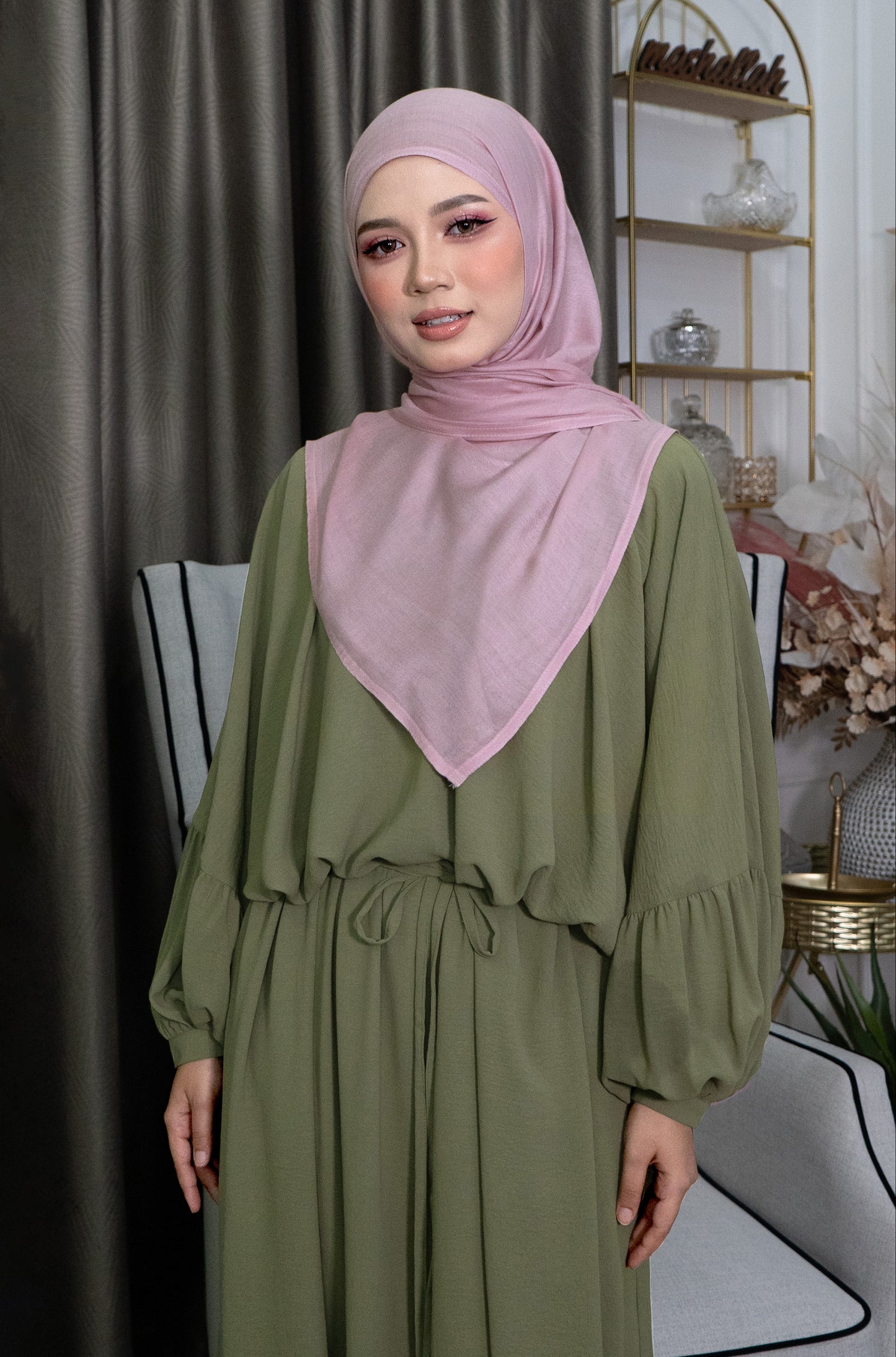 Yana Dress in Dusty Olive