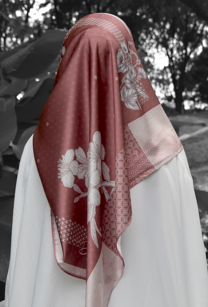 Sakura Shawl (Satin) in Dusty Cherry