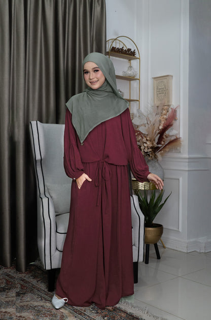 Yana Dress in Maroon