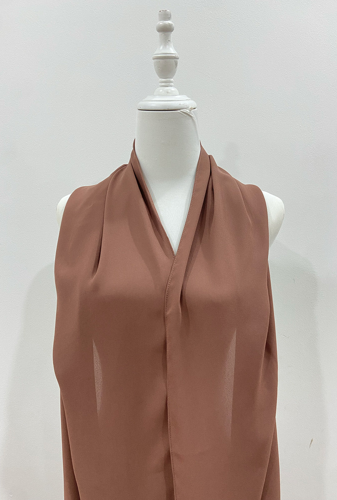 Maxi Hoodie Chiffon Shawl Halfmoon in Milk Chocolate
