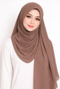 Maxi Hoodie Chiffon Shawl Halfmoon in Milk Chocolate