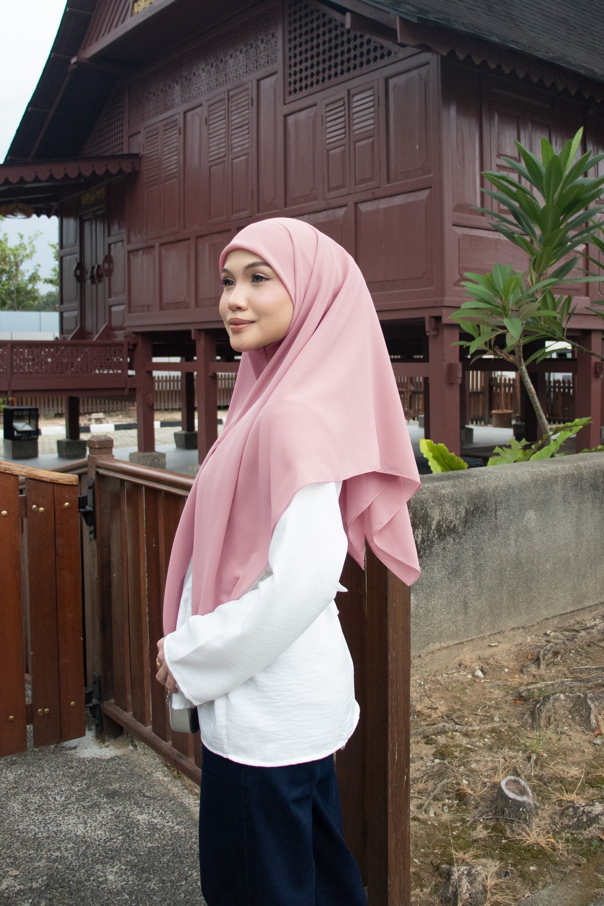 Bawal / Khimar 2 in 1 in Baby Pink