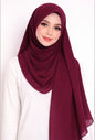 Maxi Hoodie Chiffon Shawl Halfmoon in Red