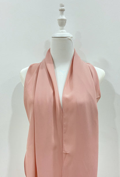 Maxi Hoodie Chiffon Shawl Halfmoon in Soft Pink
