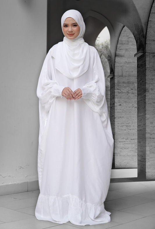 ZAHEERA TELEKUNG DRESS IN WHITE