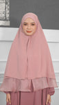 Khimar with Organza - Rose Pink