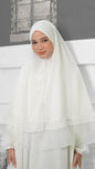 Khimar with Organza - White